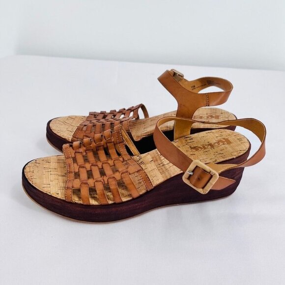 KORKS BY KORK-EASE Marley Strappy Wedge Sandal Size 11 In Brown - Picture 2 of 15